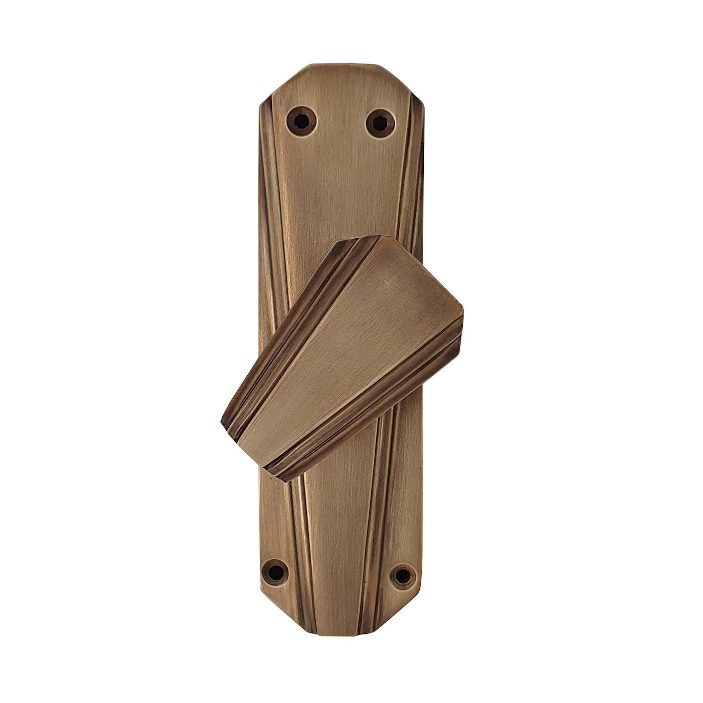 Hamilton Brass Art Deco Door Brass Espagnolette Bolt or Cremone Bolt 9 feet Antique Brass Unlacquered Up to 9 feet Doors