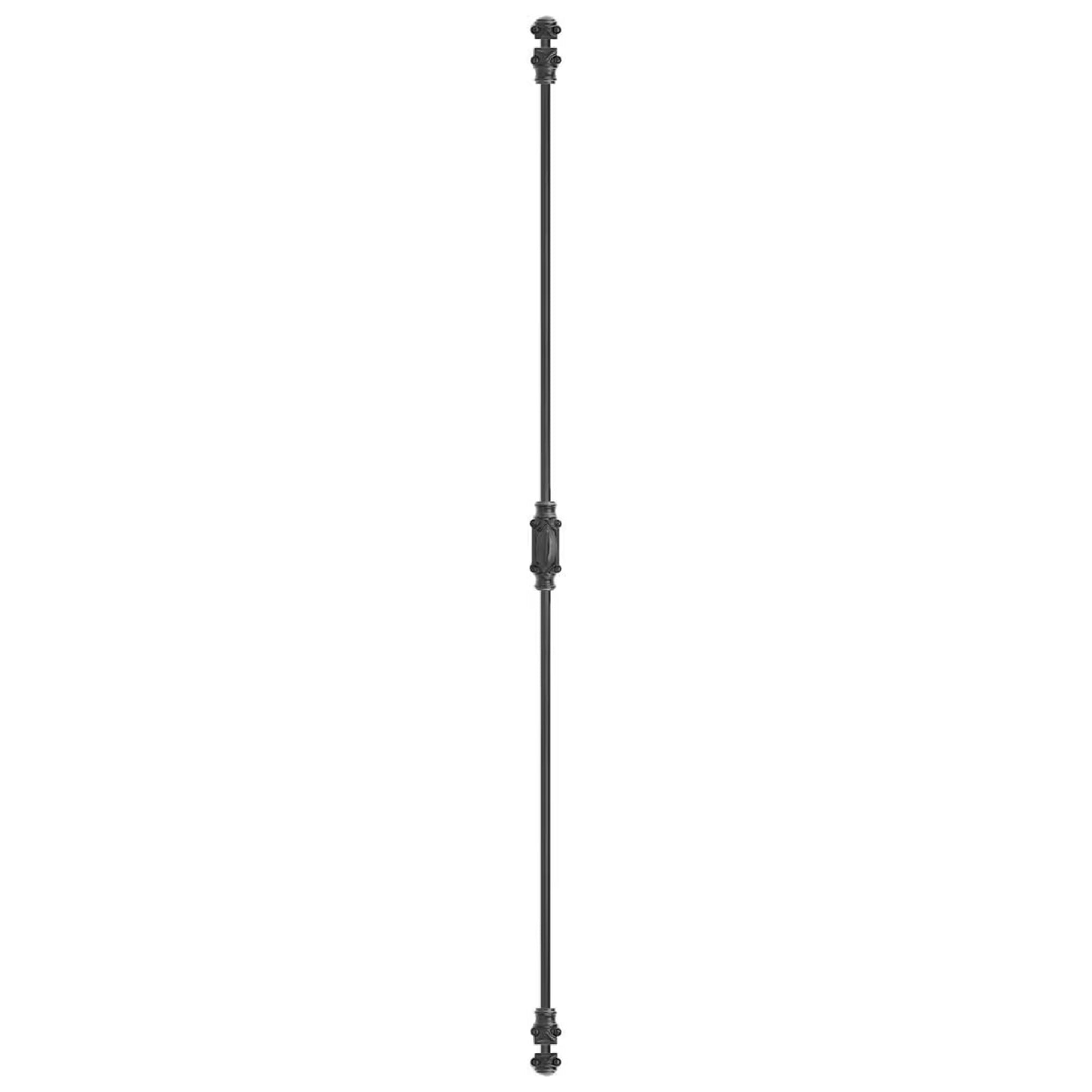 Hamilton Brass Barcheski Cabinet Iron Espagnolette Bolt or Cremone Bolt Hardware 2 feet Black Powder Coated Up to 2 feet