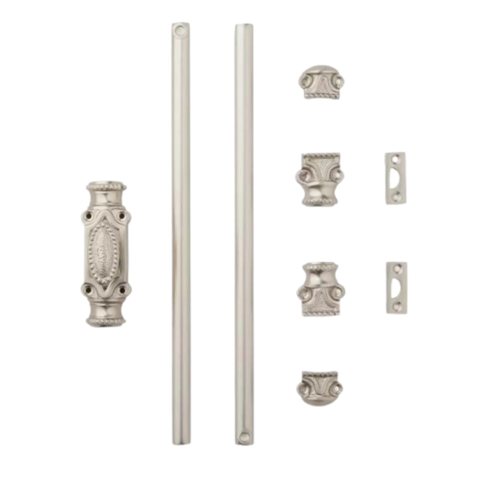 Hamilton Brass Beaded Cabinet Brass Cremone Bolt or Espagnolette Bolt Hardware 2 feet Polished Brass Unlacquered Up to 2 feet