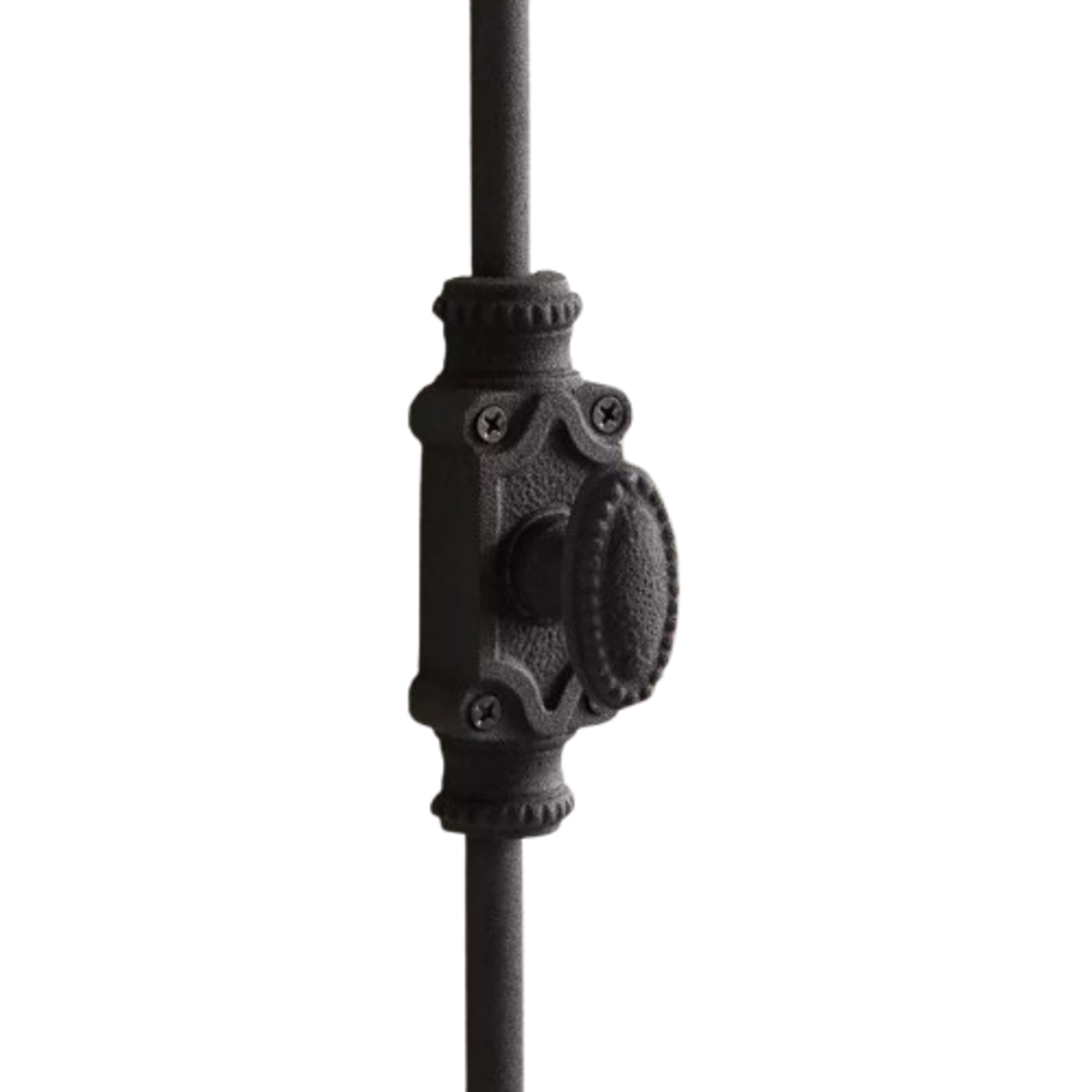 Hamilton Brass Beaded Cabinet Iron Espagnolette Bolt or Cremone Bolt Hardware 2 feet Textured Matt Black Up to 2 feet