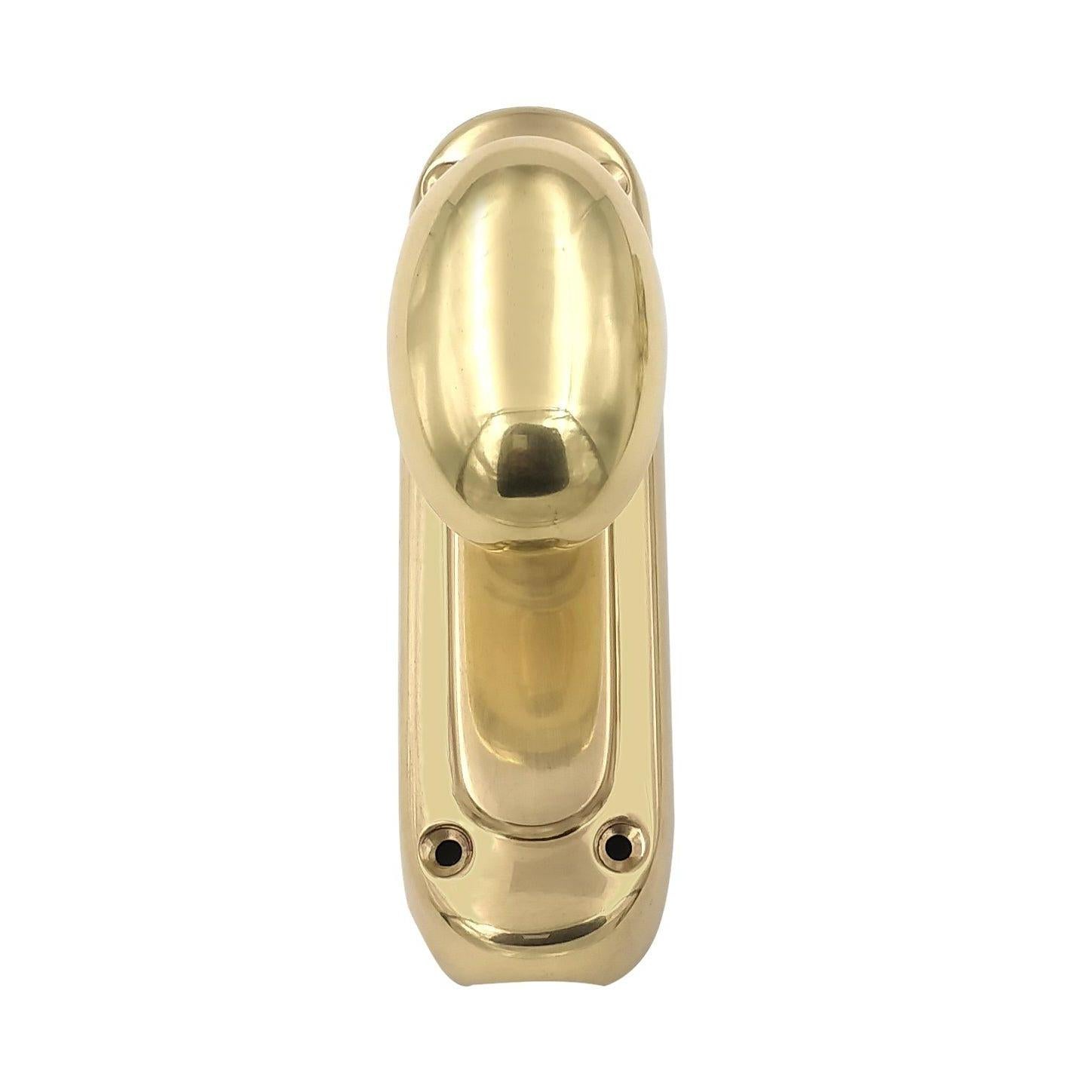 Hamilton Brass Classic Oval Knob Door Brass Espagnolette Bolt or Cremone Bolt 9 feet Unlacquered Brass Polished for Doors Up to 9 feet
