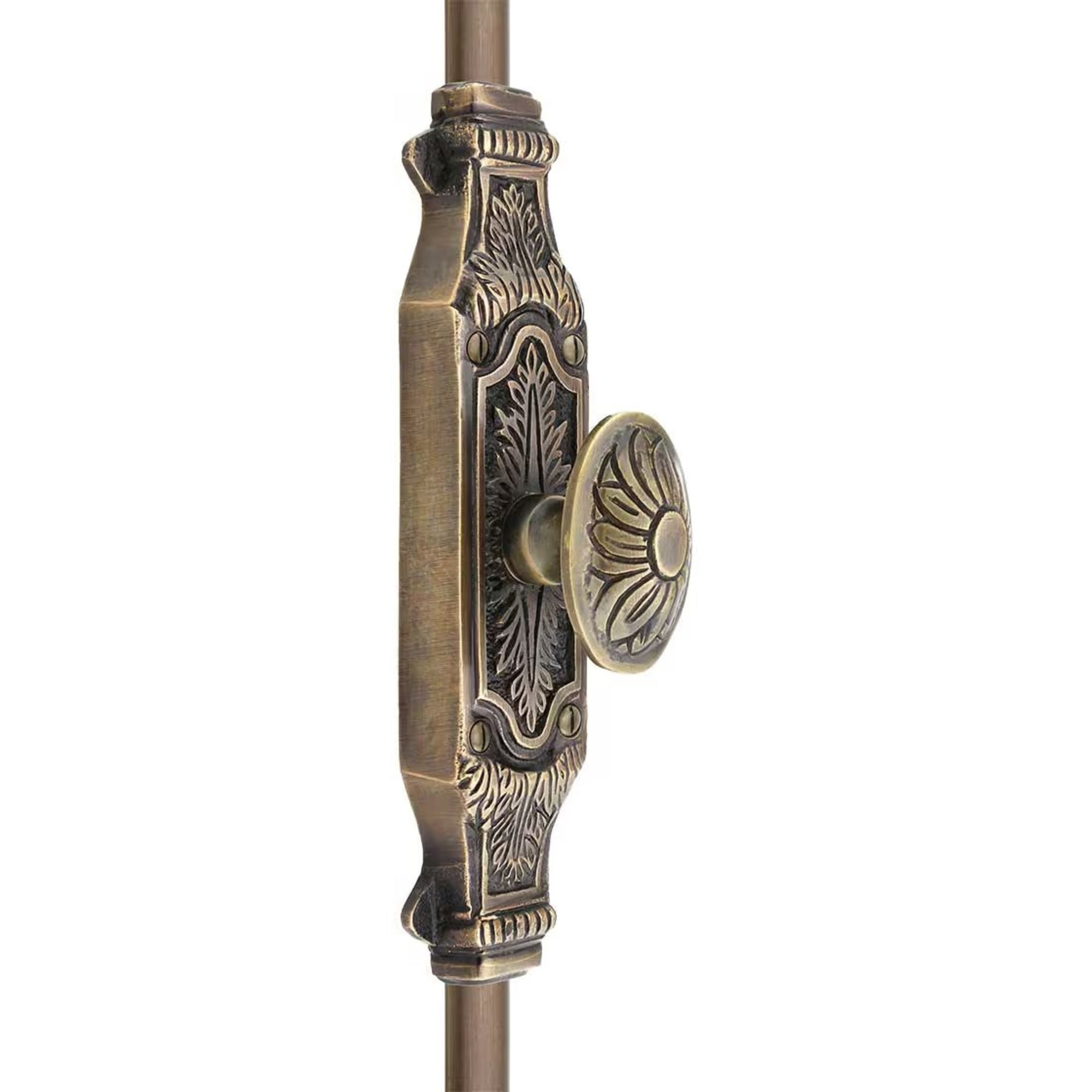Hamilton Brass Corinthian Door Brass Espagnolette Bolt or Cremone Bolt 9 feet Unlacquered Antique Brass For Doors Upto 9 feet Doors