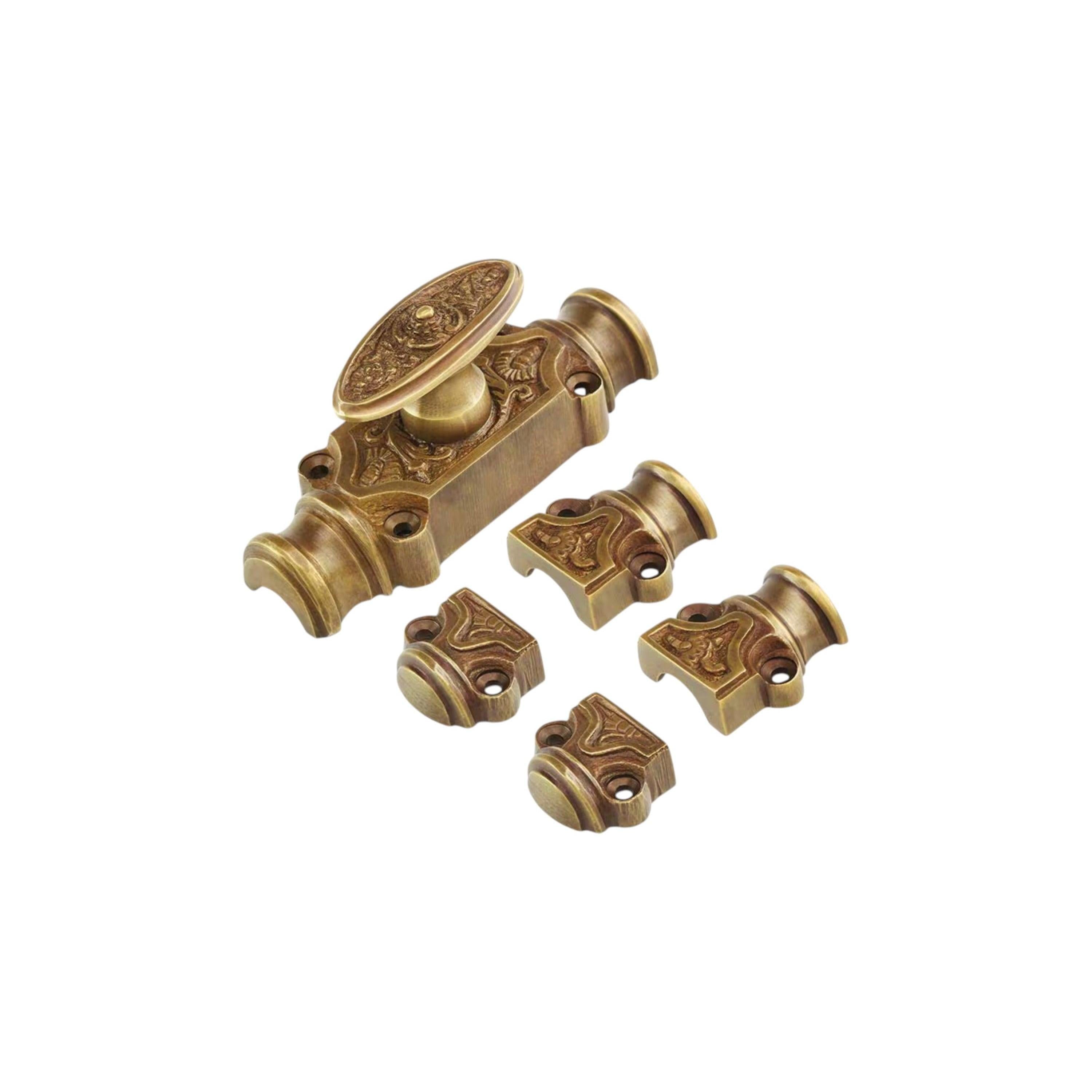Hamilton Brass Dalston Cabinet Brass Cremone Bolt or Espagnolette Bolt Hardware 2 feet Polished Brass Lacquered Up to 2 feet Cabinets