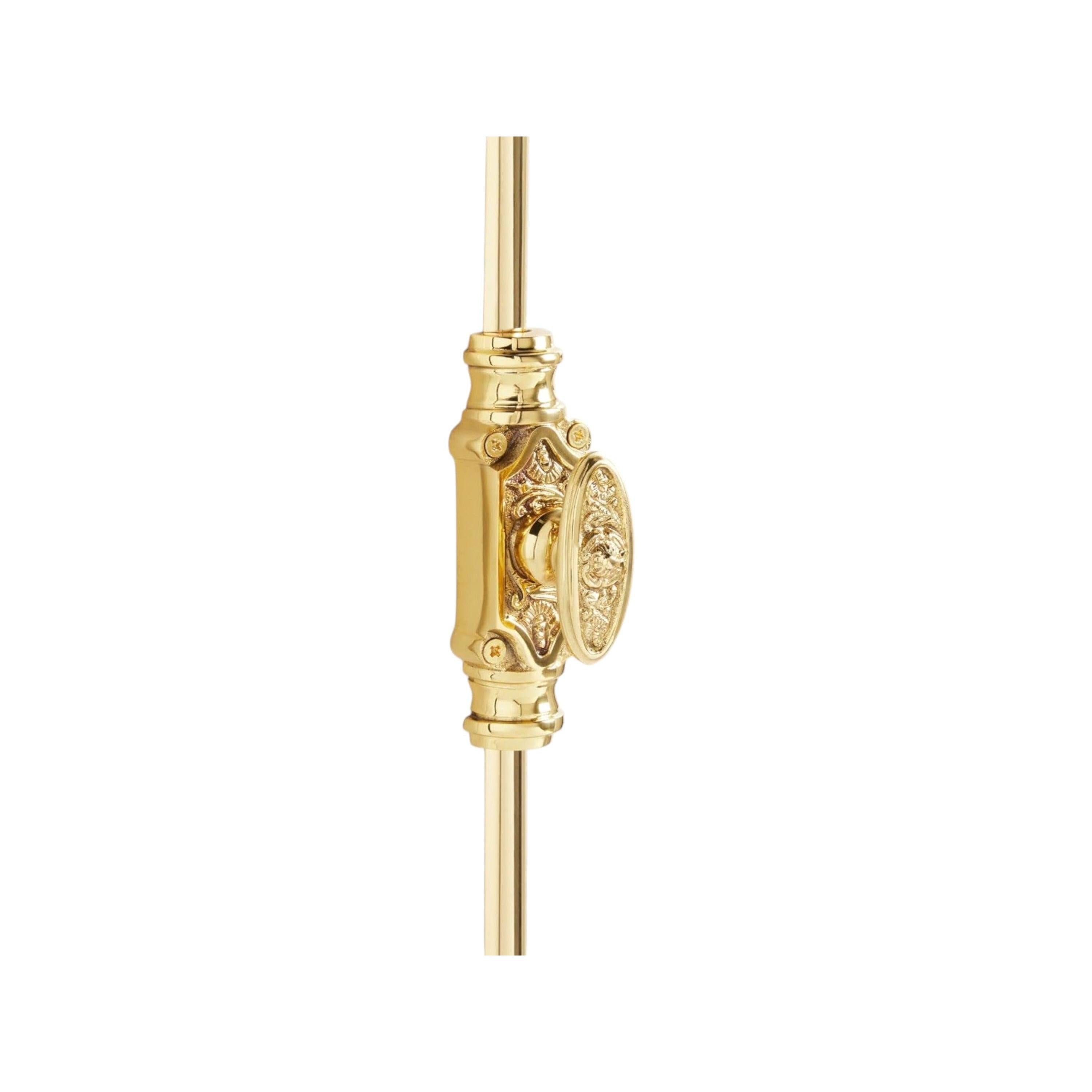 Hamilton Brass Dalston Cabinet Brass Cremone Bolt or Espagnolette Bolt Hardware 2 feet Polished Brass Unlacquered Up to 2 feet Cabinets