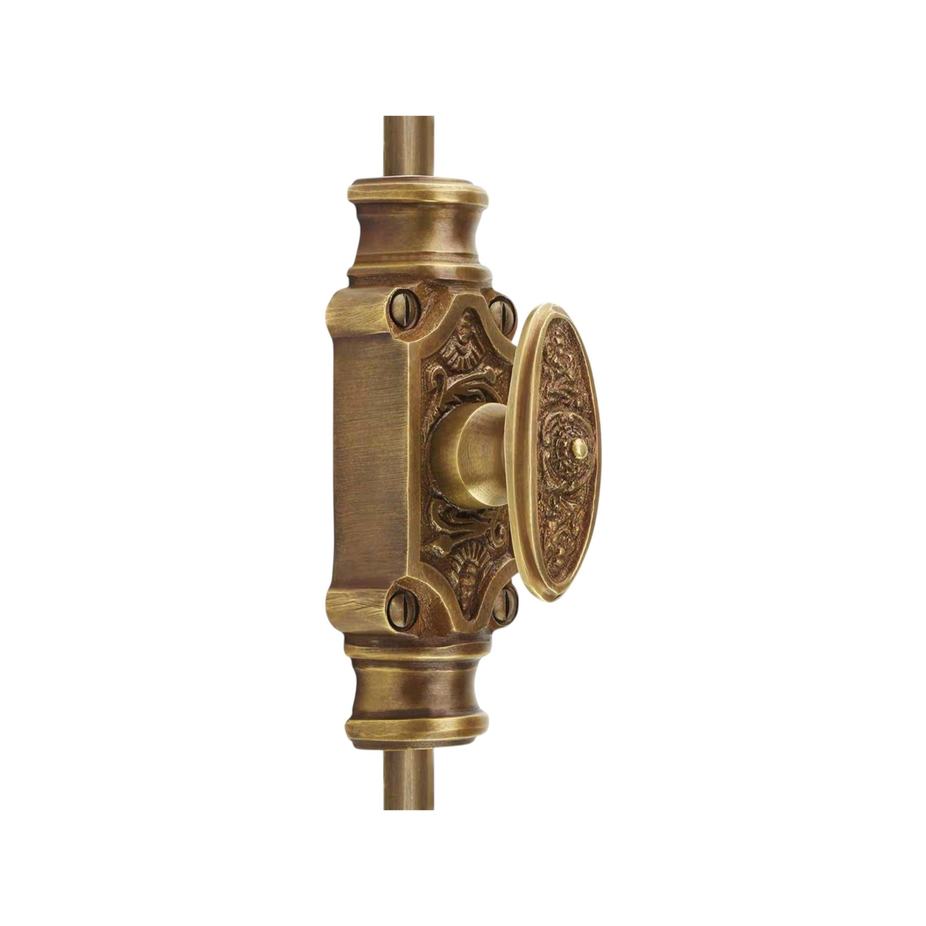 Hamilton Brass Dalston Cabinet Brass Cremone Bolt or Espagnolette Bolt Hardware 2 feet Unlacquered Antique Brass Up to 2 feet Cabinets
