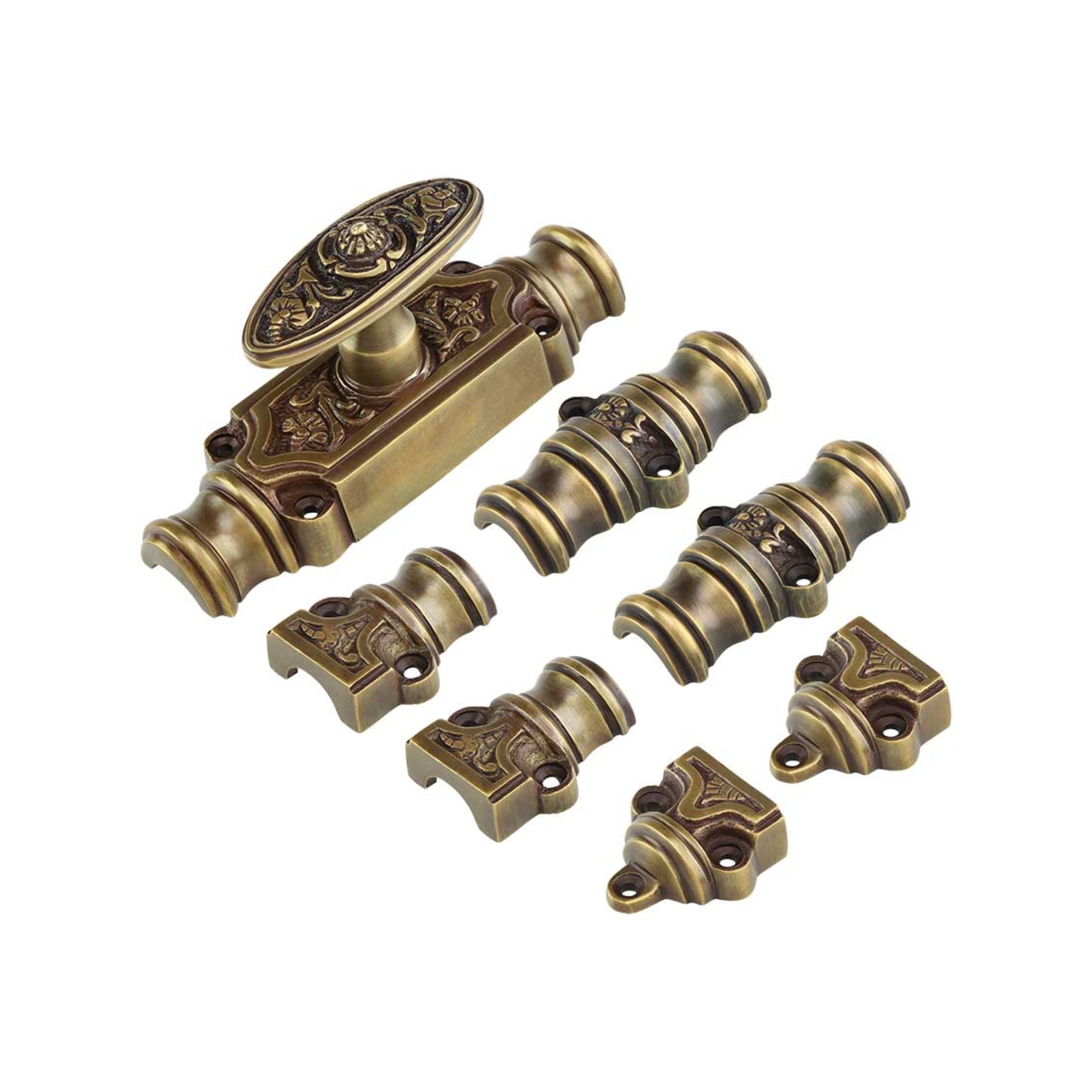 Hamilton Brass Dalston Door Brass Cremone Bolt or Espagnolette Bolt 9 feet Antique Satin Brass Lacquered Upto 9' Doors