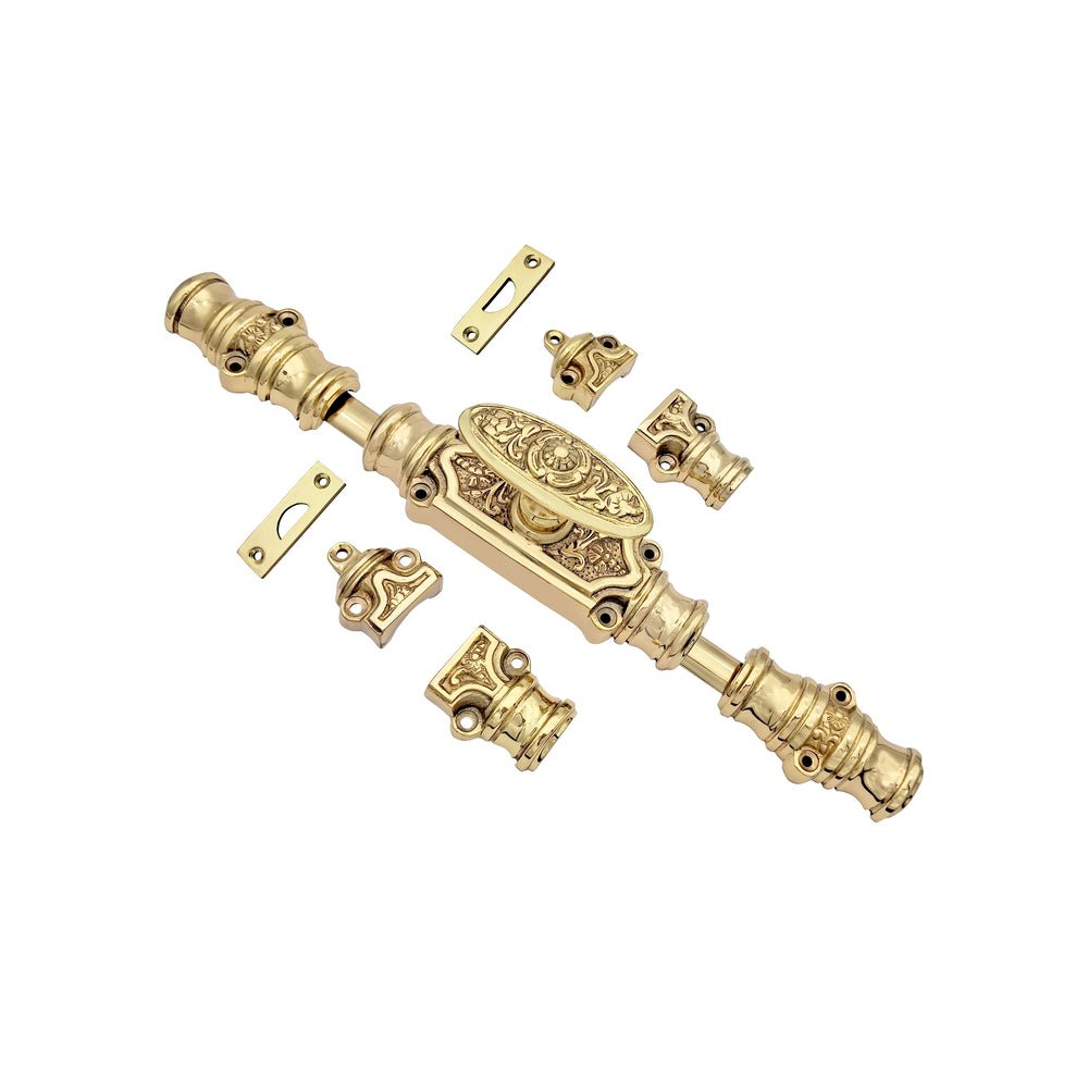 Hamilton Brass Dalston Door Brass Espagnolette Bolt or Cremone Bolt 9 feet Polished Brass Lacquered Up to 9 feet Doors