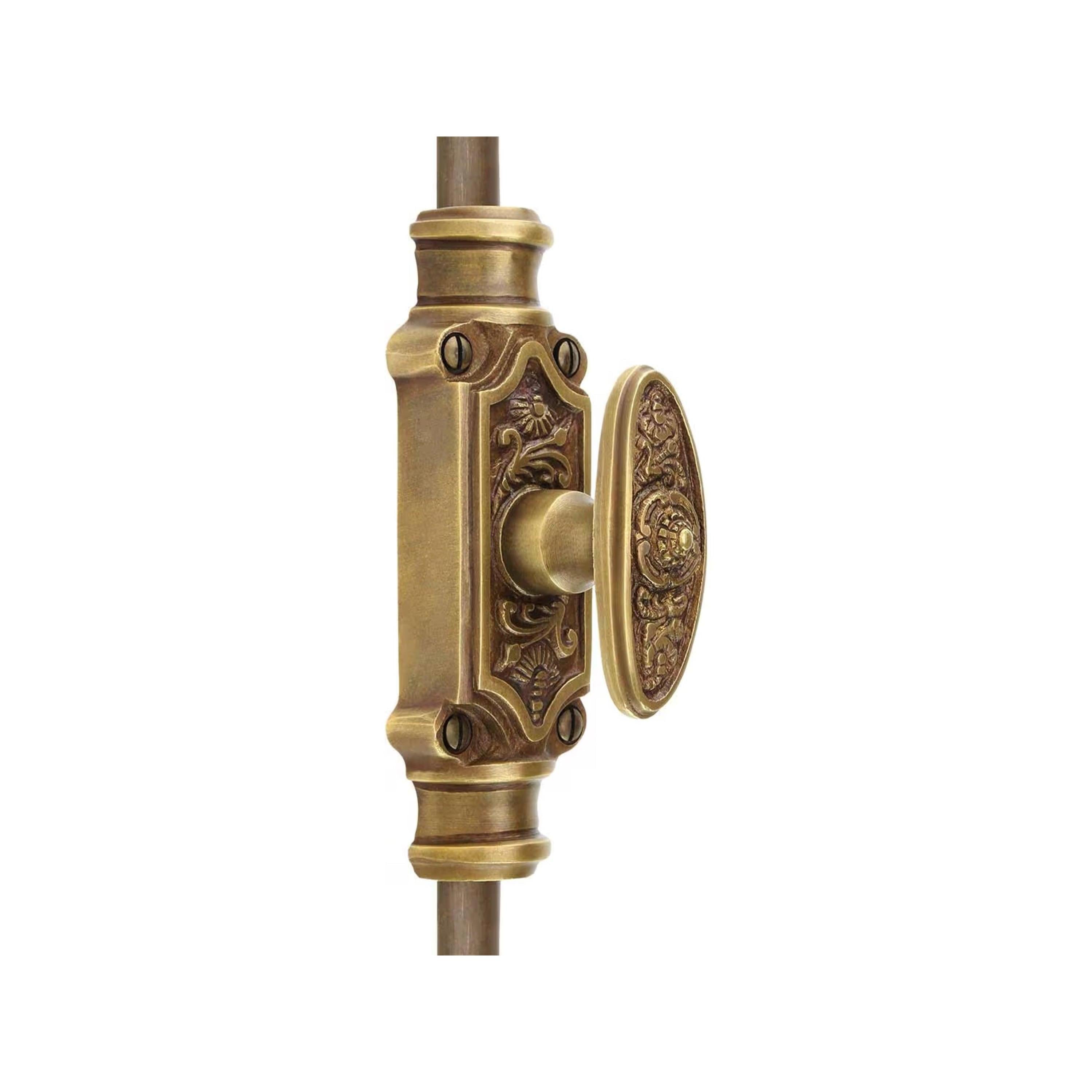 Hamilton Brass Dalston Window Brass Espagnolette Bolt or Cremone Bolt Hardware 6 feet Unlacquered Antique Brass Up to 6 feet windows | Cabinets