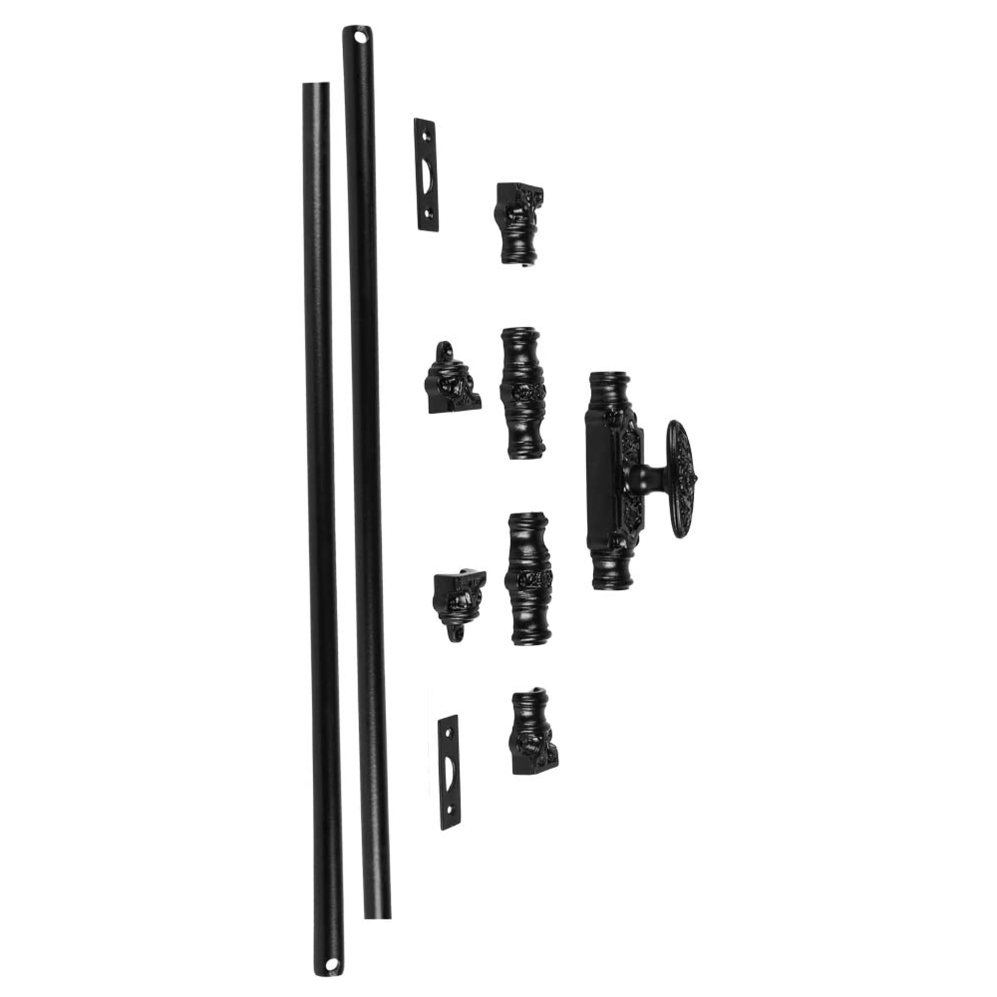 Hamilton Brass Dalston Window Iron Espagnolette Bolt or Cremone Bolt Hardware 6 feet Black Powder Coated Upto 6 feet