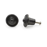 Hamilton Brass Decorative Black Cast Iron Knob | Antique Iron Round Cabinet Pull Handle Detailed Border Design for Drawers, Dressers, Cupboards, Kitchen Cabinets, (32.3mm x 31mm 51mm)