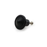 Hamilton Brass Decorative Black Cast Iron Knob | Black Powder Coated Round Cabinet Pull Handle Detailed Border Design for Drawers, Cupboards, Kitchen Cabinets, (32mm x 31mm 51mm)