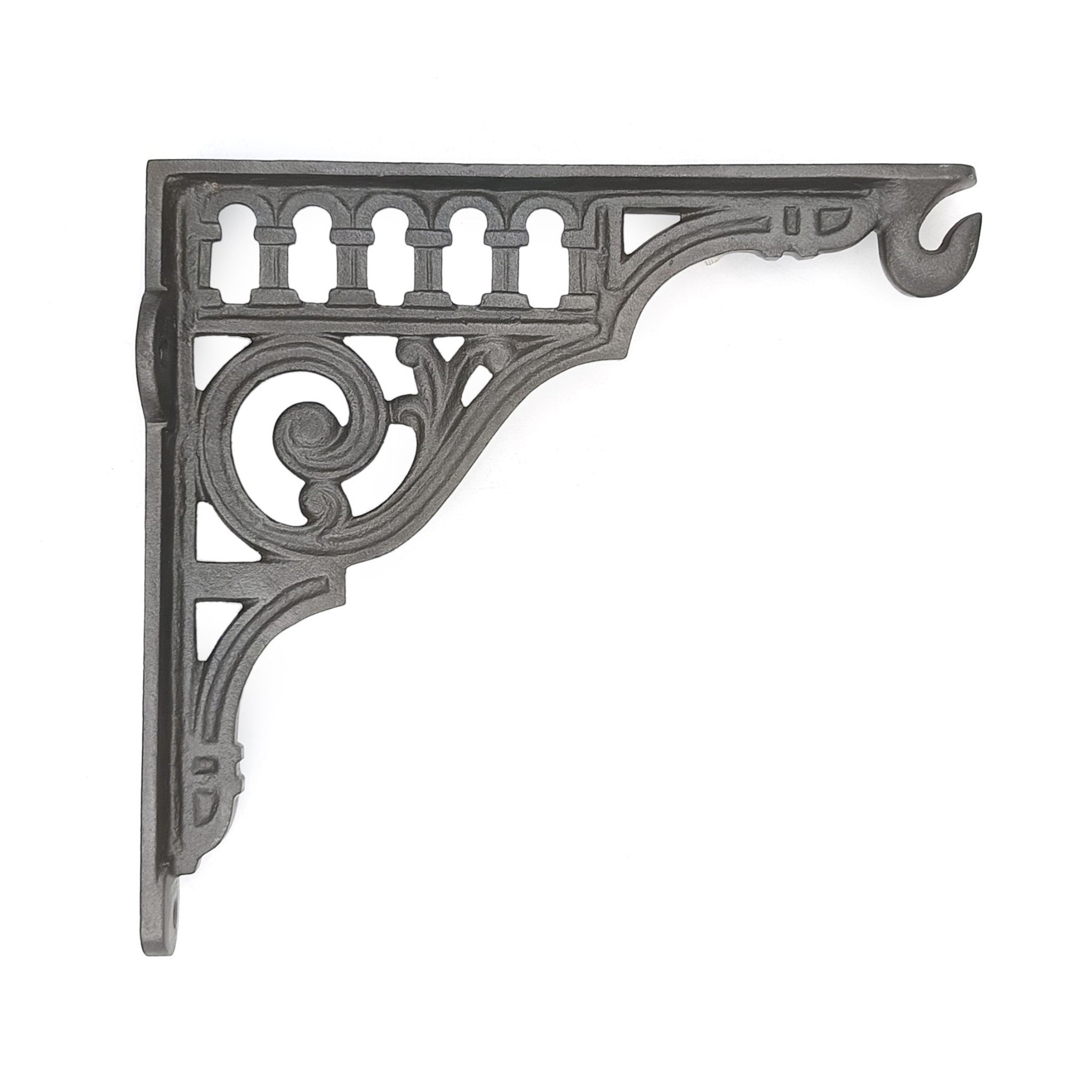 Hamilton Brass Decorative Black Cast Iron Shelf Brackets | Antique Iron Vintage Wall Mount Support for Shelves, Storage, Books, and Display | Heavy Duty Metal Brackets for Home, Kitchen