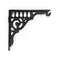 Hamilton Brass Decorative Cast Iron Shelf Brackets | Black Powder Coated Vintage Wall Mount Support for Shelves, Storage, Books | Heavy Duty Metal Brackets for Home, Kitchen