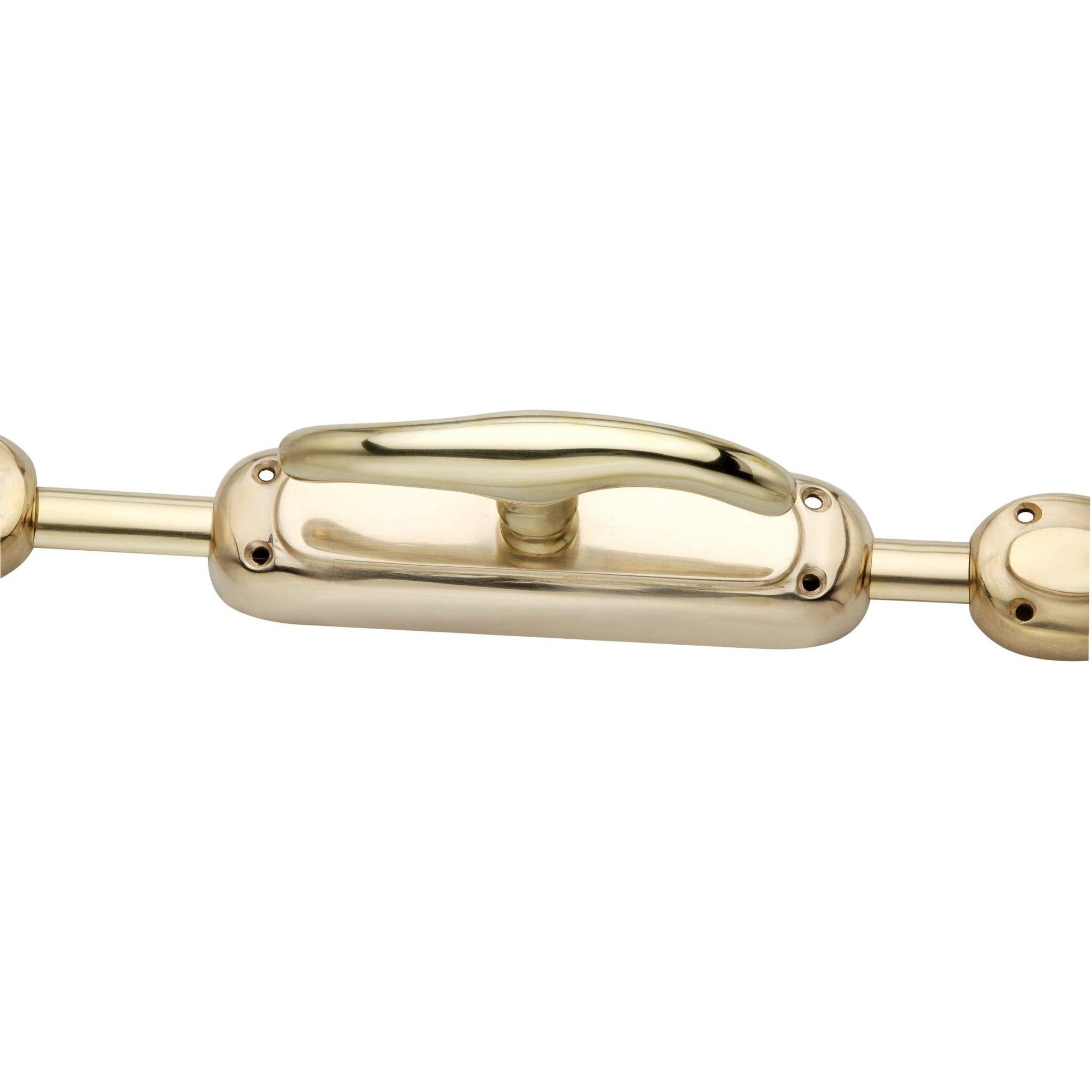 Hamilton Brass Elegant Door Brass Espagnolette Bolt or Cremone Bolt Polished Brass Lacquered up to 9 Feet Doors
