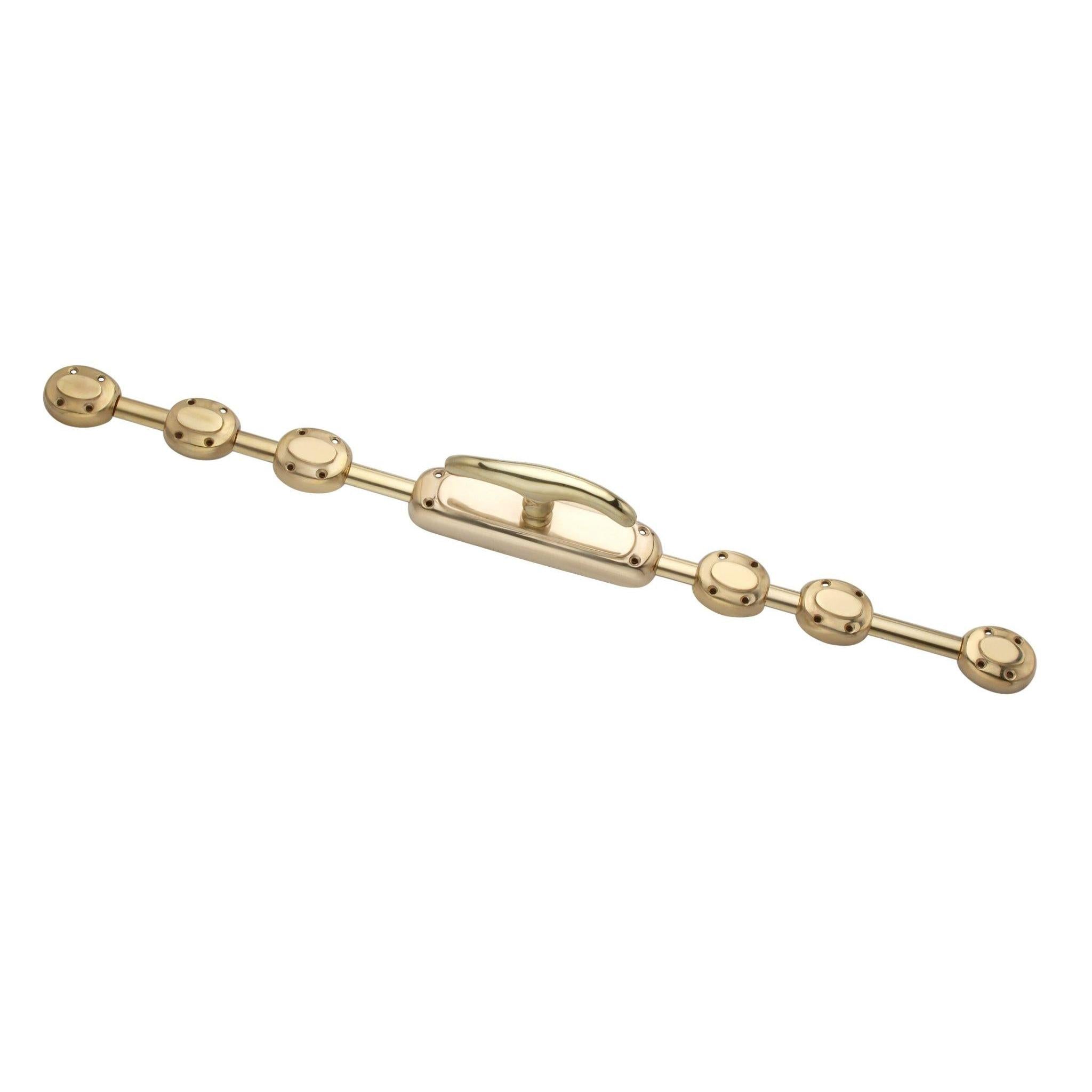 Hamilton Brass Elegant Door Brass Espagnolette Bolt or Cremone Bolt Unlacquered Brass Polished up to 9 Feet Doors
