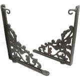 Hamilton Brass Heavy Duty Shelf Bracket Antique Cast Iron Finish | (Length: 320mm, Height: 280mm, Hole: 28mm) Wall Mount Support for Wood, Metal, Glass Shelves