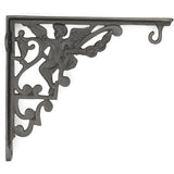 Hamilton Brass Heavy Duty Shelf Bracket Antique Cast Iron Finish | (Length: 320mm, Height: 280mm, Hole: 28mm) Wall Mount Support for Wood, Metal, Glass Shelves