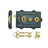 Hamilton Brass Iron Davenport Rim Lock Antique Iron Finish