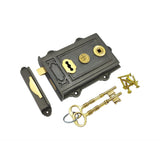 Hamilton Brass Iron Davenport Rim Lock Antique Iron Finish