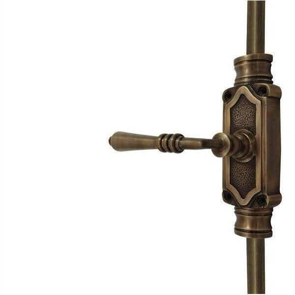 Hamilton Brass Lever Handle Door Brass Espagnolette Bolt or Cremone Bolt Unlacquered Antique Brass Upto 9 feet Doors