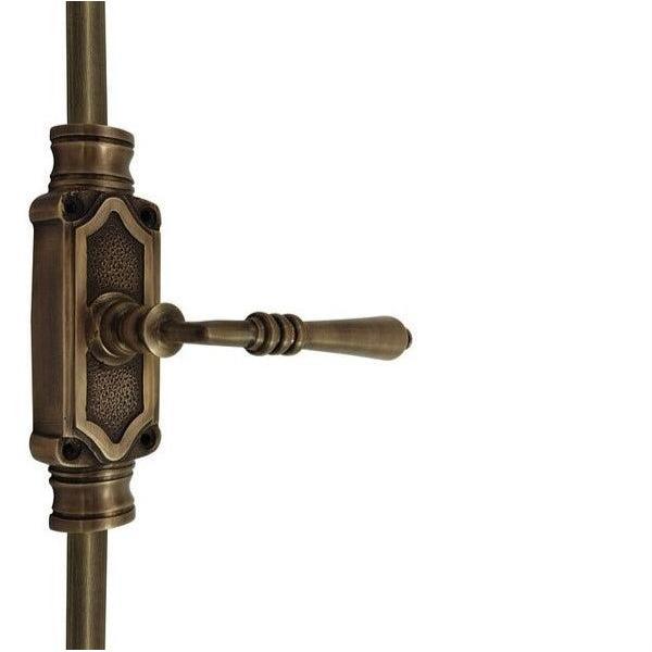 Hamilton Brass Lever Handle Door Brass Espagnolette Bolt or Cremone Bolt Unlacquered Antique Brass Upto 9 feet Doors