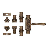 Hamilton Brass Lever Handle Door Brass Espagnolette Bolt or Cremone Bolt Unlacquered Antique Brass Upto 9 feet Doors
