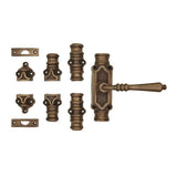 Hamilton Brass Lever Handle Door Brass Espagnolette Bolt or Cremone Bolt Unlacquered Antique Brass Upto 9 feet Doors