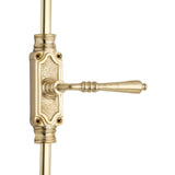Hamilton Brass Lever Handle Door Brass Espagnolette Bolt or Cremone Bolt Unlacquered Polished Brass Up to 9 feet Doors