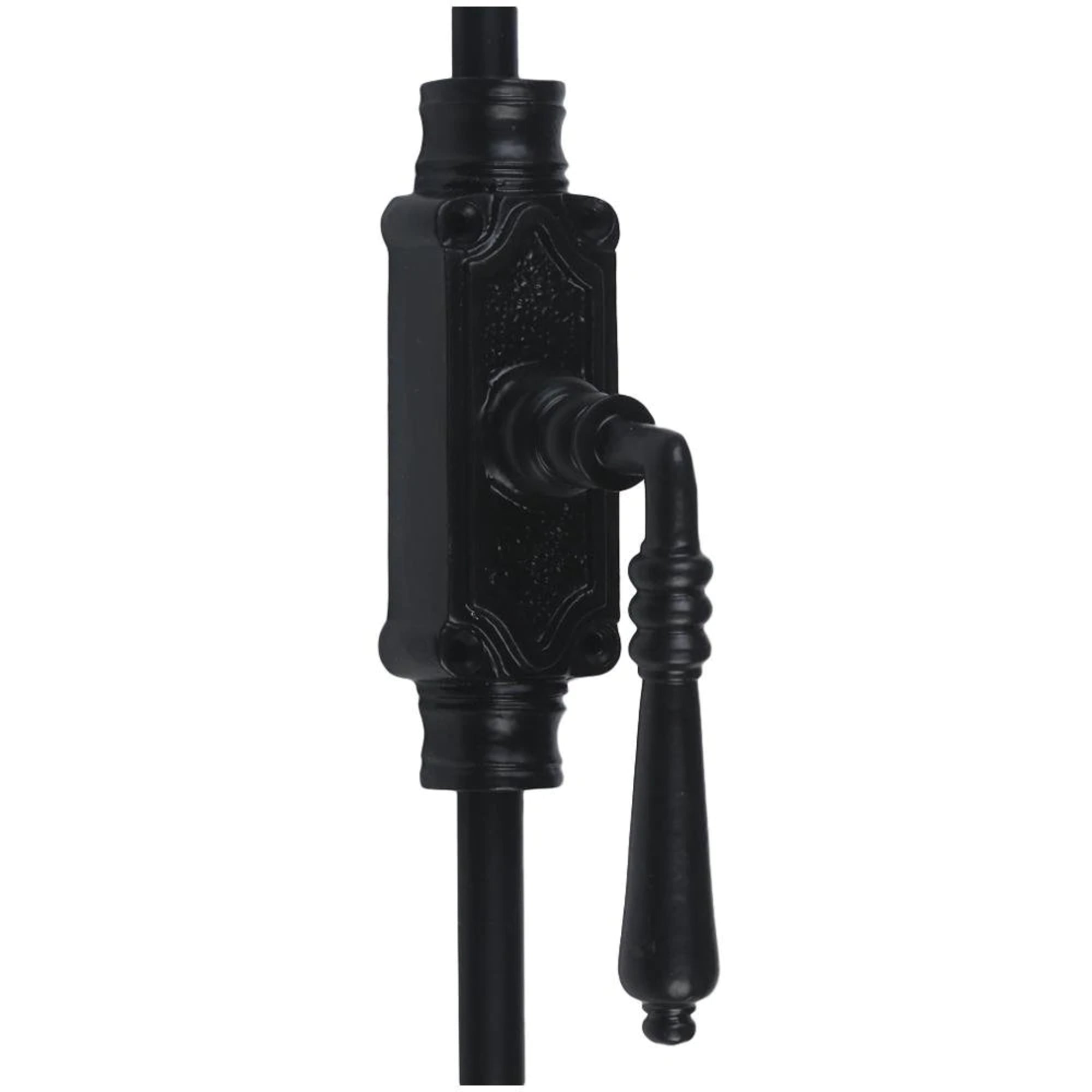 Hamilton Brass Lever Handle Door Iron Espagnolette Bolt or Cremone Bolt Hardware Black Powder Coated Up to 9 feet Doors (Right Hand)
