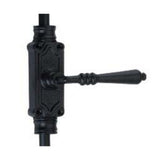 Hamilton Brass Lever Handle Door Iron Espagnolette Bolt or Cremone Bolt Hardware Black Powder Coated Up to 9 feet Doors (Right Hand)