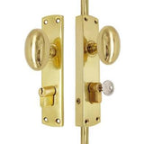 Hamilton Brass Oval Knob Locking Espagnolette Bolt or Cremone Bolt-Upto 8.5'