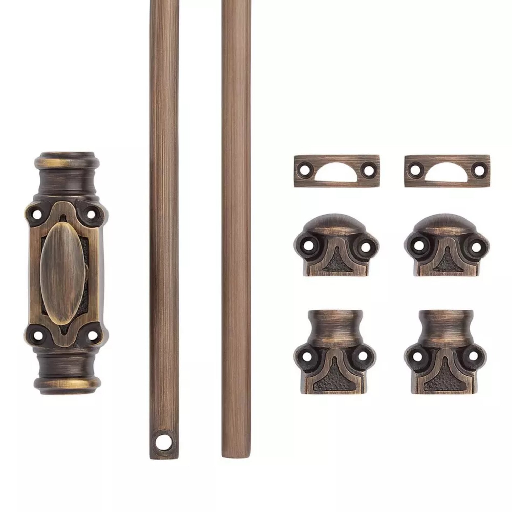 Hamilton Brass Stepney Cabinet Brass Cremone/Espagnolette Bolt Hardware 2 feet Antique Brass Lacquered Up to 2 feet
