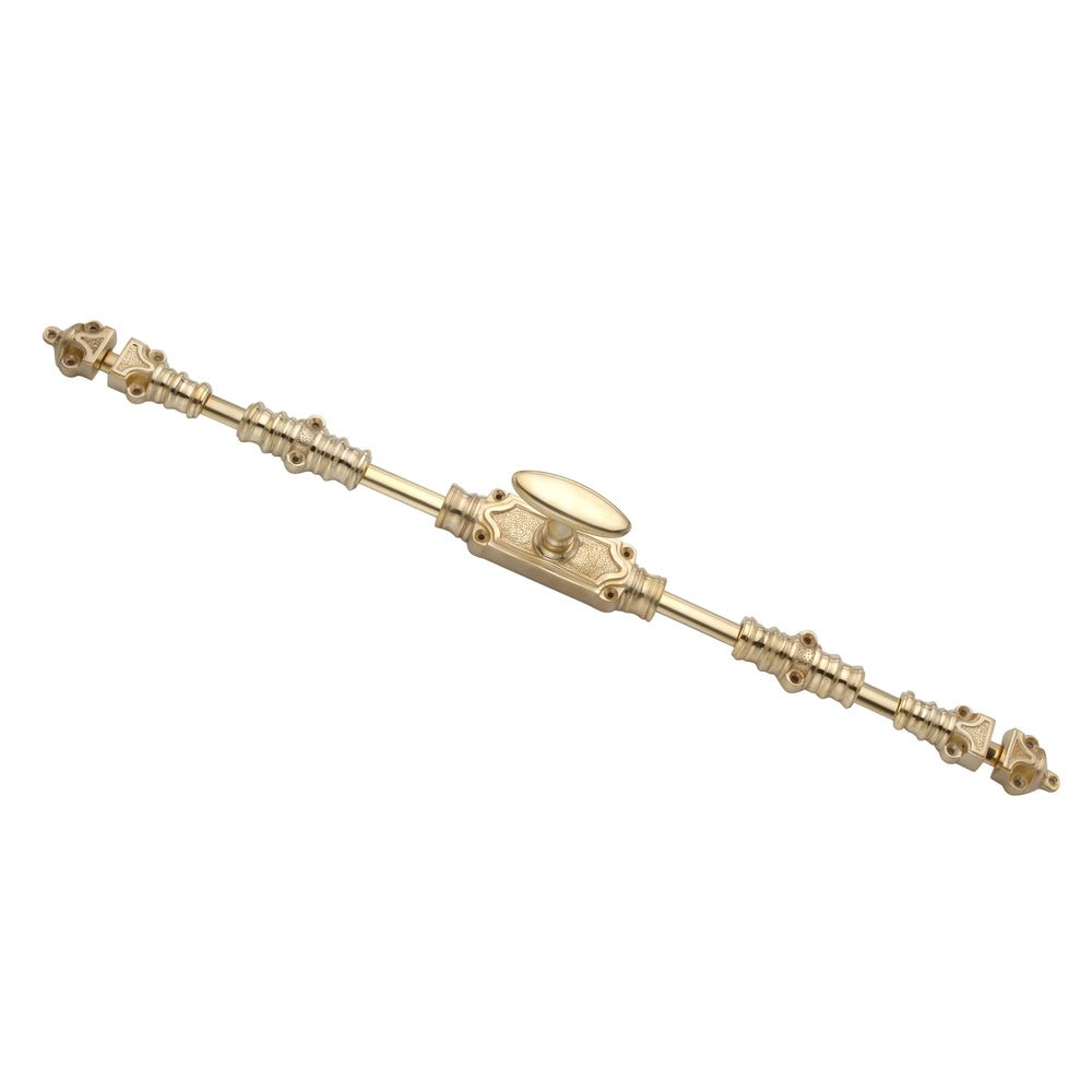 Hamilton Brass Stepney Door Brass Espagnolette Bolt or Cremone Bolt 9 feet Polished Brass Lacquered for Doors Up to 9 feet
