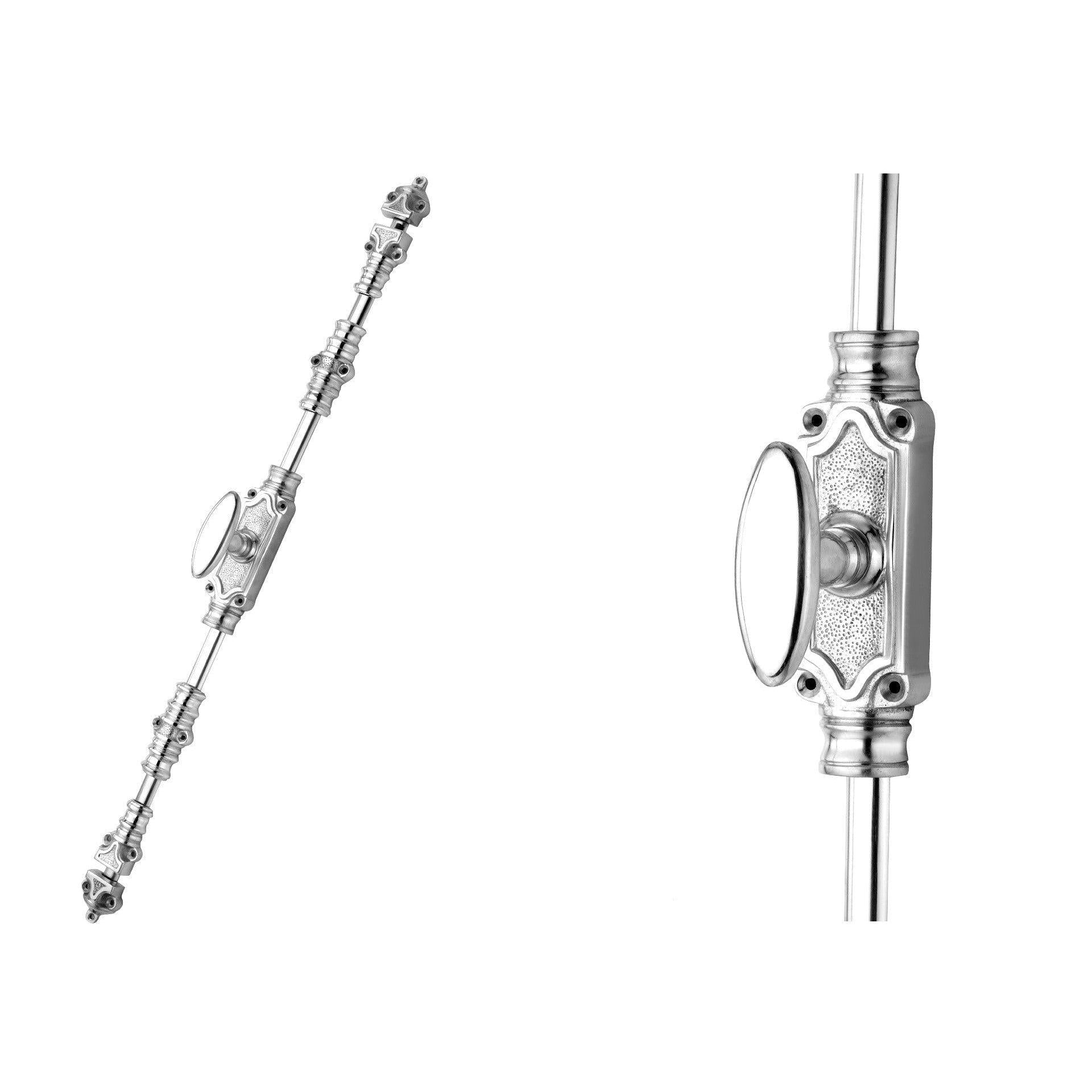 Hamilton Brass Stepney Door Brass Espagnolette Bolt or Cremone Bolt 9 feet Polished Nickel for Doors Upto 9 feet