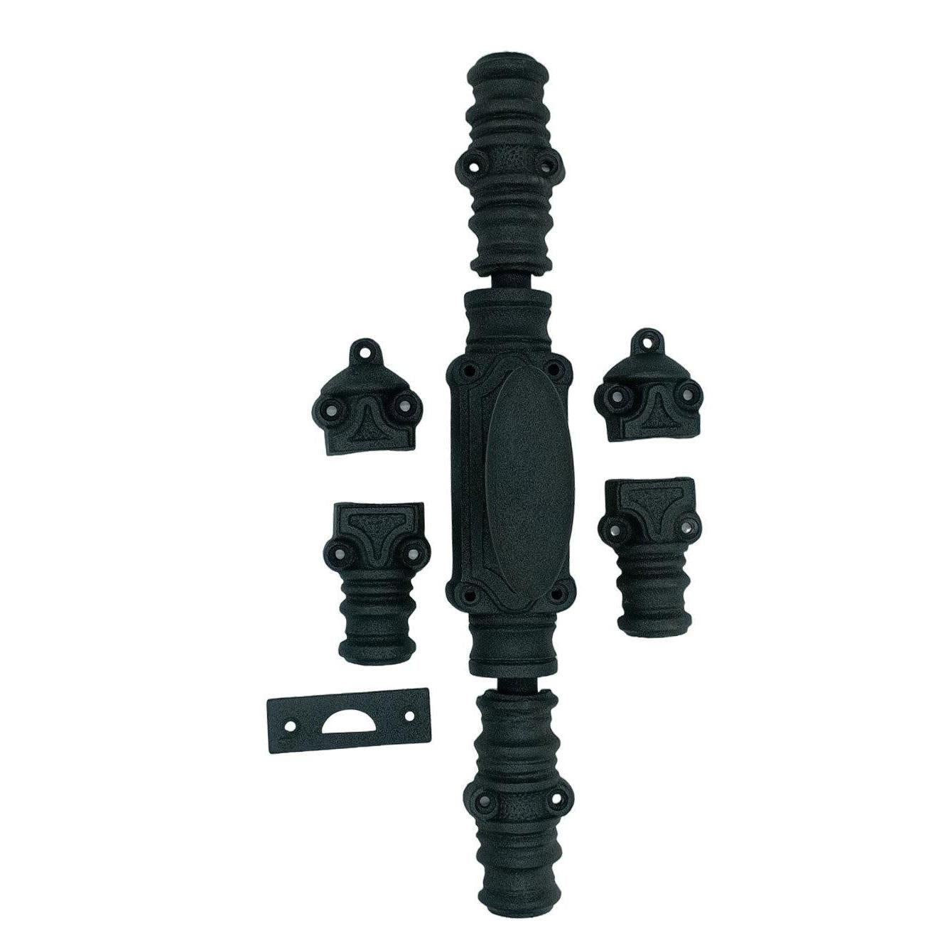 Hamilton Brass Stepney Door Iron Espagnolette Bolt or Cremone Bolt 9 feet Textured Matt Black Finish Up to 9 feet Doors