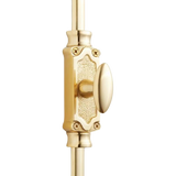 Hamilton Brass Stepney Window Brass Espagnolette Bolt or Cremone Bolt Hardware 6 feet Polished Brass Unlacquered Up to 6 feet