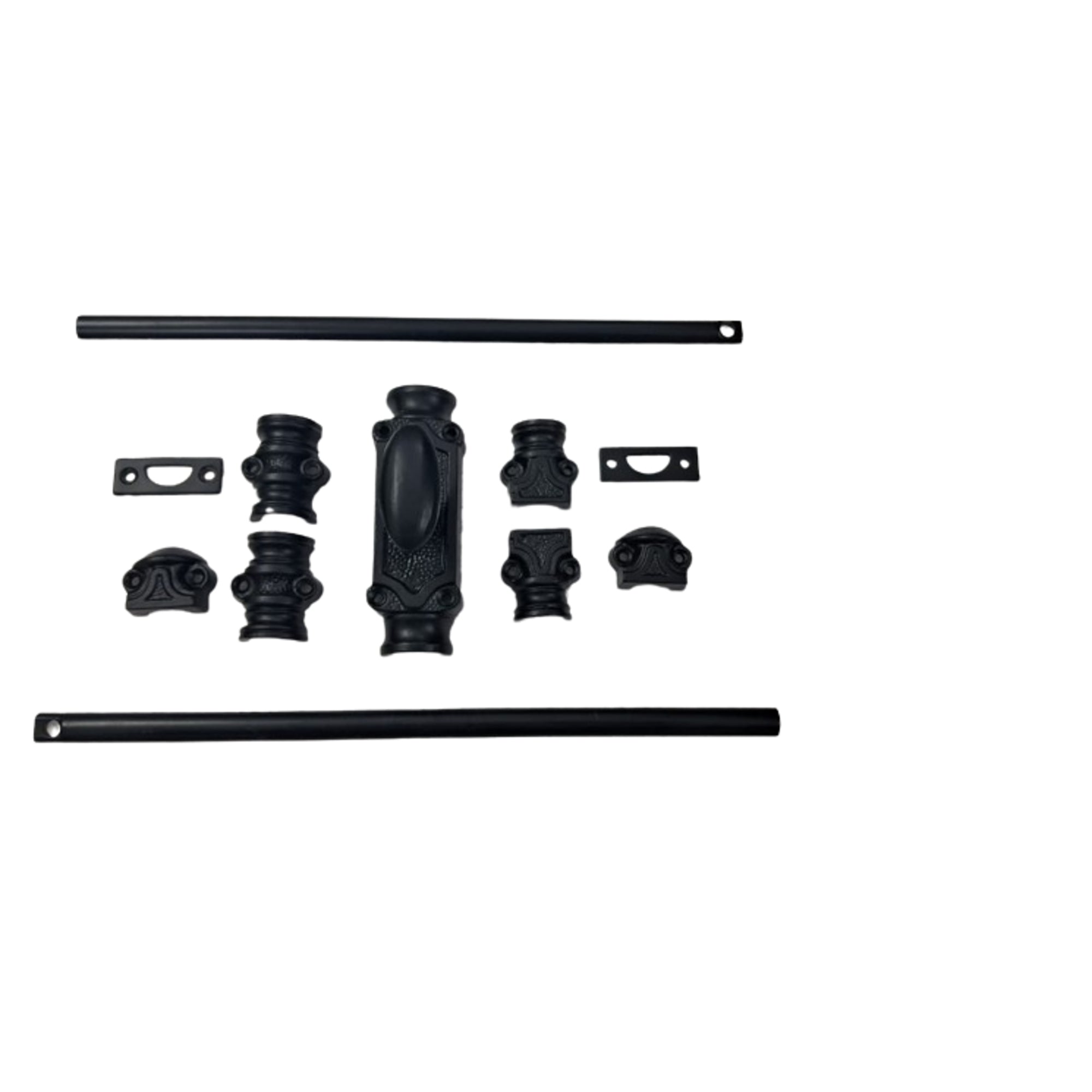 Hamilton Brass Stepney Window Iron Espagnolette Bolt or Cremone Bolt Hardware 6 feet Black Powder Coated Up to 6 feet
