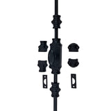 Hamilton Brass Stepney Window Iron Espagnolette Bolt or Cremone Bolt Hardware 6 feet Black Powder Coated Up to 6 feet