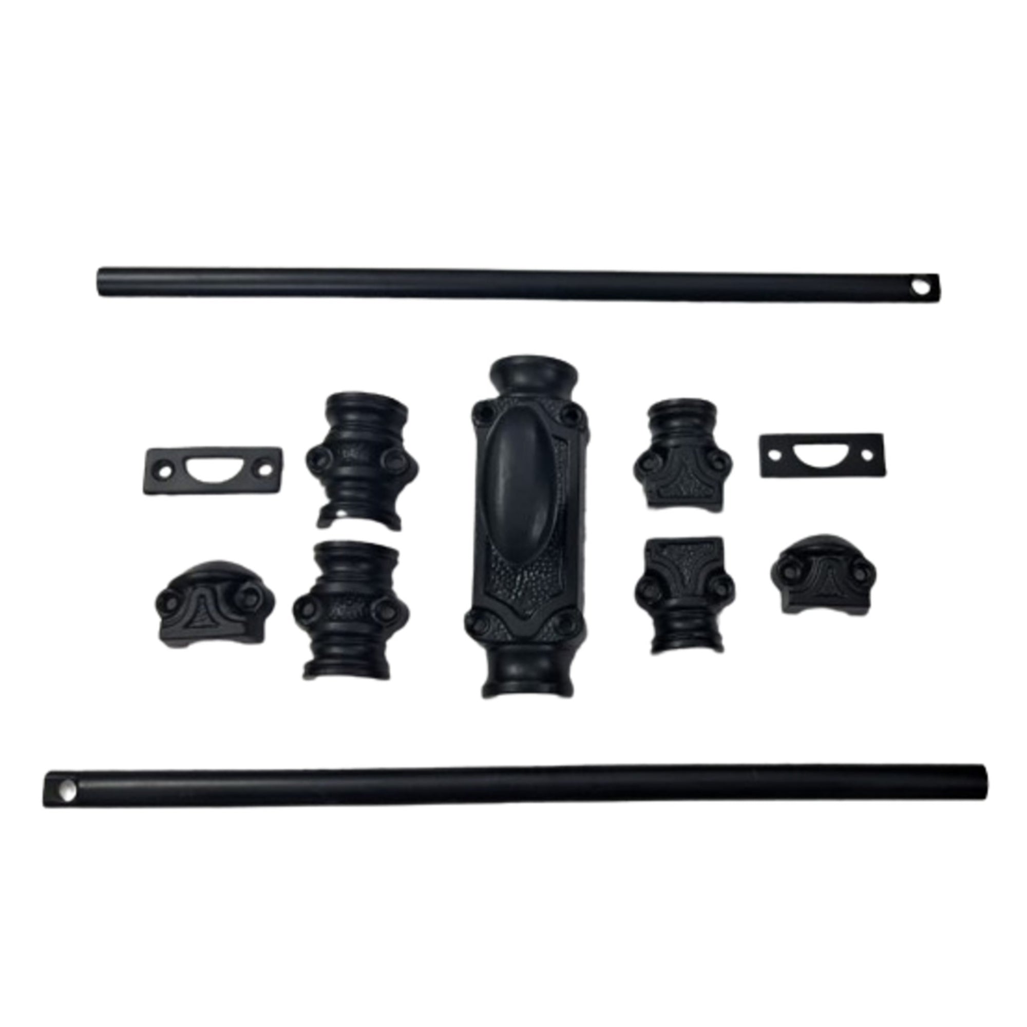 Hamilton Brass Stepney Window Iron Espagnolette Bolt or Cremone Bolt Hardware 6 feet Black Powder Coated Up to 6 feet