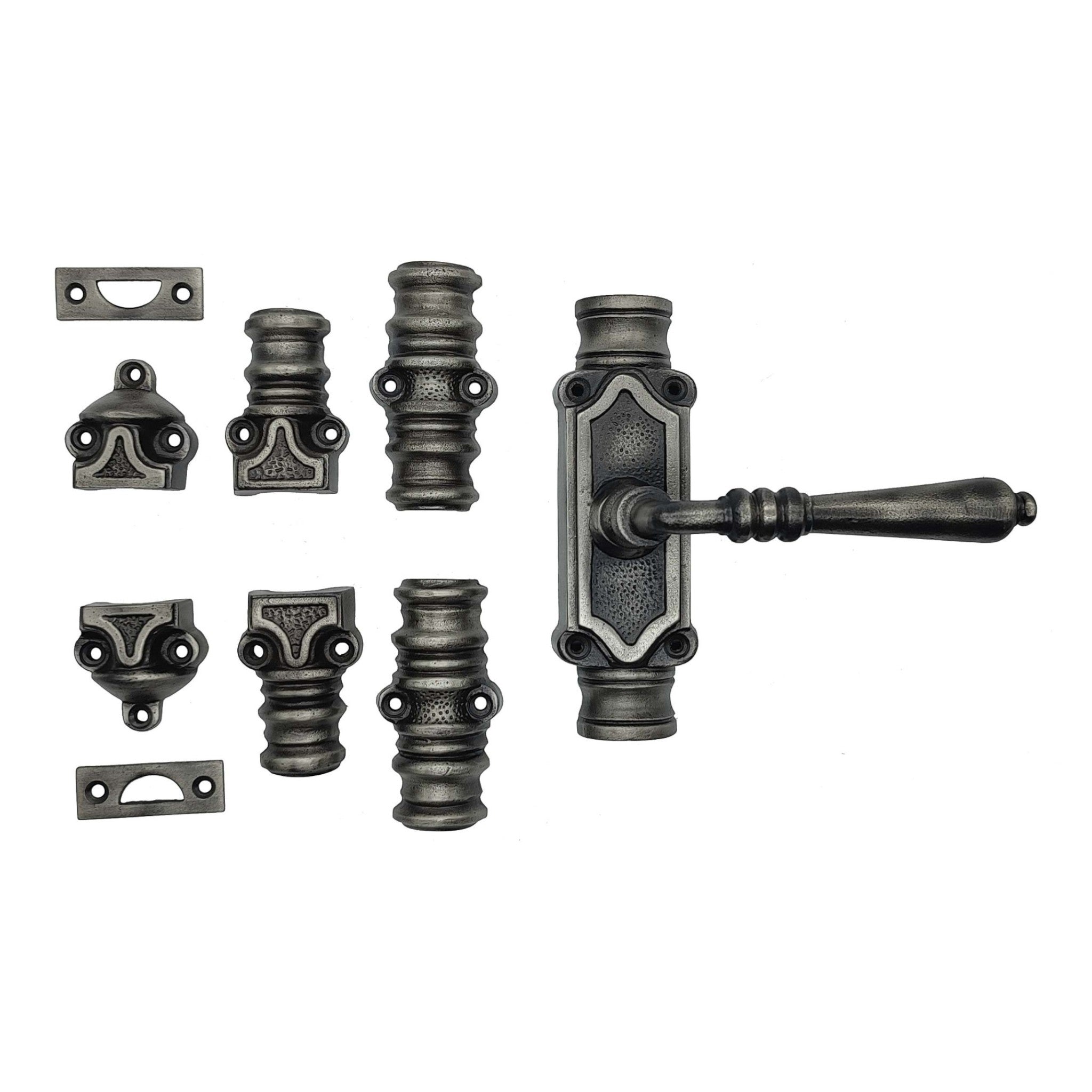 Lever Handle Espagnolette Bolt - Upto 9' - Antique Pewter Finish