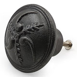 HAMILTON BRASS Cast Iron Black Cabinet Knob | Antique Iron Durable Rustic Drawer Pull Handle for Kitchen, Bedroom, Wardrobe, Dresser, Cupboard Round Vintage Hardware with Screw Included