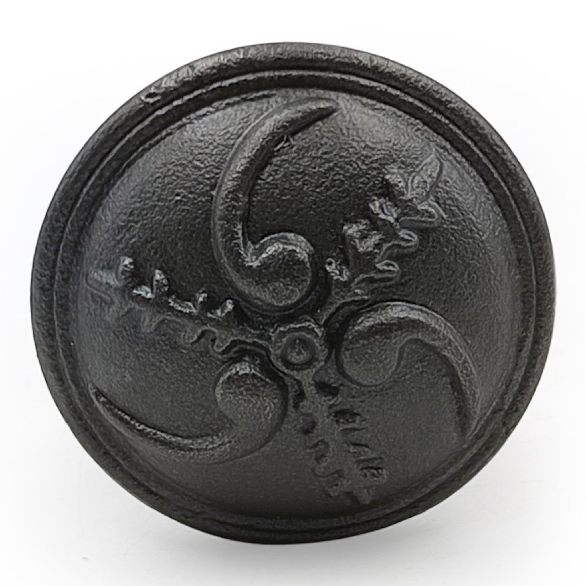 HAMILTON BRASS Cast Iron Black Cabinet Knob | Antique Iron Durable Rustic Drawer Pull Handle for Kitchen, Bedroom, Wardrobe, Dresser, Cupboard Round Vintage Hardware with Screw Included