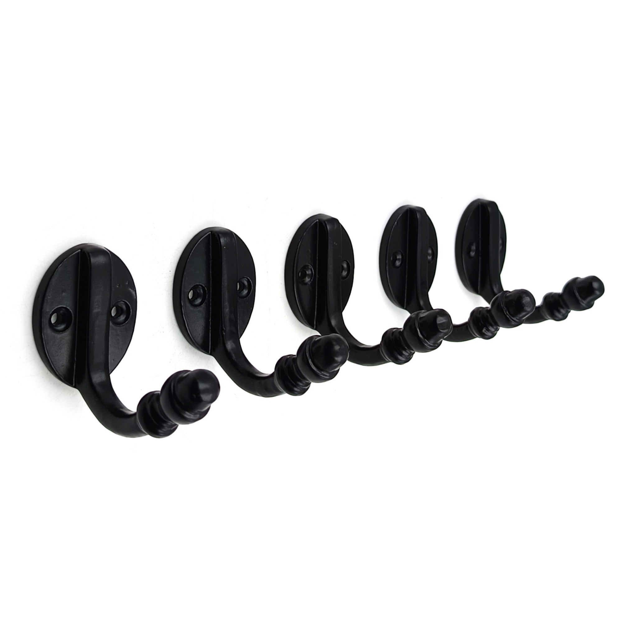Wall Mounted Cast Iron Single Coat Hook | Antique Iron Finish | 60 mm Height × 70 mm Depth × 37 mm Width | Oval Base Decorative Hanger for Hats Keys Bags | Compact Hook for Home