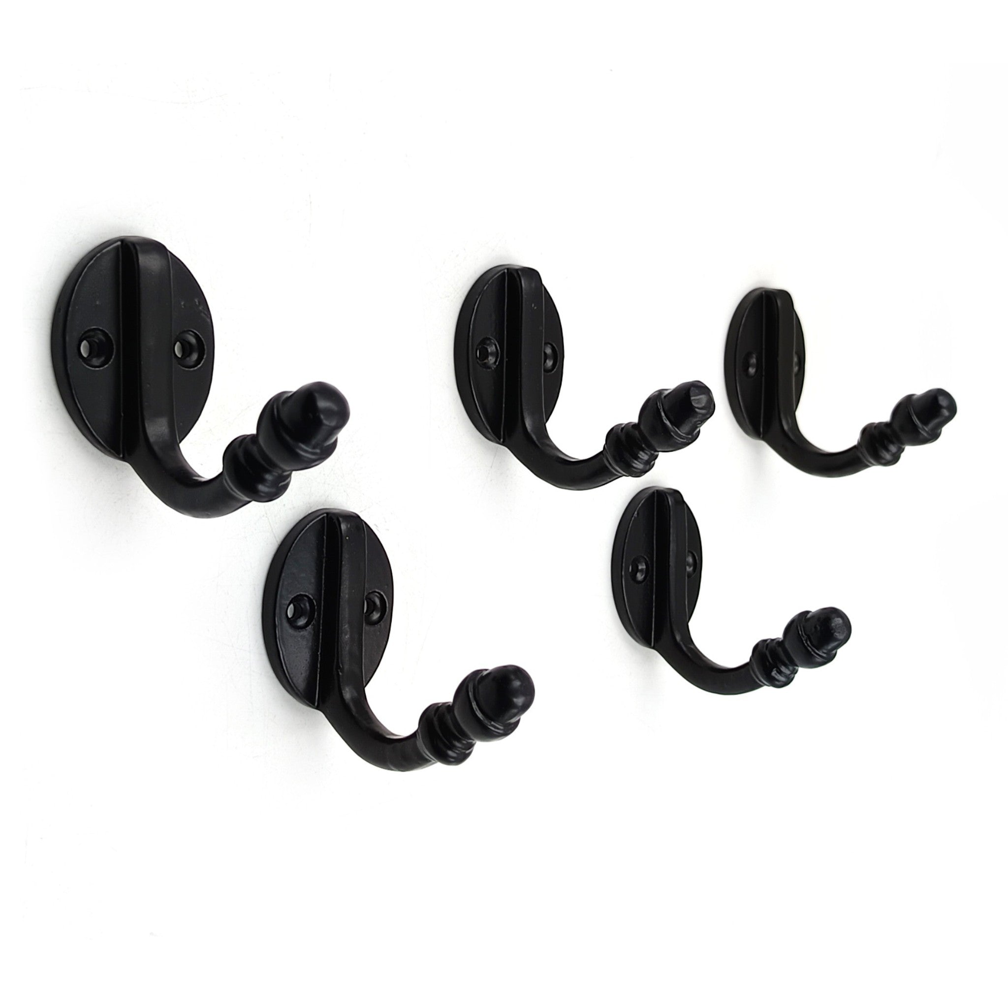 Wall Mounted Cast Iron Single Coat Hook | Antique Iron Finish | 60 mm Height × 70 mm Depth × 37 mm Width | Oval Base Decorative Hanger for Hats Keys Bags | Compact Hook for Home