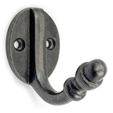 Wall Mounted Cast Iron Single Coat Hook | Antique Iron Finish | 60 mm Height × 70 mm Depth × 37 mm Width | Oval Base Decorative Hanger for Hats Keys Bags | Compact Hook for Home