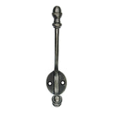 Wall Mounted Cast Iron Double Coat Hook | Antique Iron Finish | 158 mm Height × 95 mm Upper Depth × 90 mm Lower Depth × 35 mm Width | Oval Hanger for Coats, Hats | Home & Office
