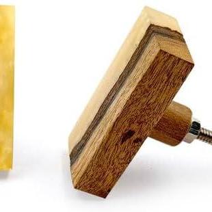 Rectangular Cabinet Knob | Wood & Resin Material Furniture Handle | Ceramic Finish Decorative Drawer Knob for Wardrobes | 53mm Height, 29mm Width, 27mm Depth, 12mm Thickness