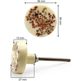 Resin Cabinet Knob | Ceramic Finish Round Drawer Pull Handle | Decorative Knob for Dressers, Cupboards, and Kitchen Cabinets | 36x36x27 mm with 13 mm Thickness | Pack of 1