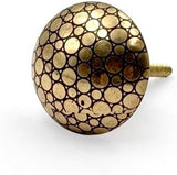 Round Brass Cabinet Knob Ceramic Finish | Decorative Furniture Pull Handle for Drawer Cupboard Dresser Kitchen Wardrobe | Diameter 38 mm x Projection 26 mm | Gold Tone Knobs