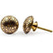 Round Brass Cabinet Knob Ceramic Finish | Decorative Furniture Pull Handle for Drawer Cupboard Dresser Kitchen Wardrobe | Diameter 38 mm x Projection 26 mm | Gold Tone Knobs